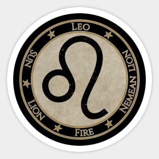 Vintage Leo Zodiac Sign Horoscope Astrology Symbol Sticker